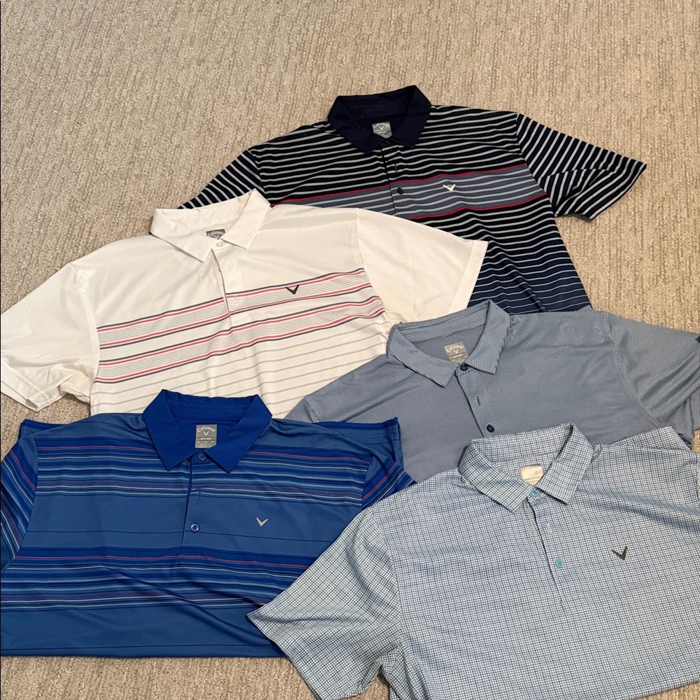 5 Mens Callaway Golf shirts